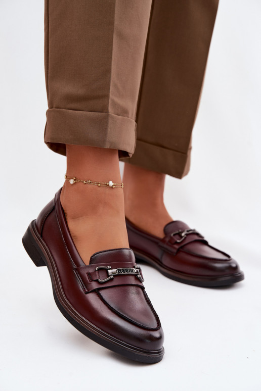 Pelle mocassini da donna Vinceza 39983 Borgogna