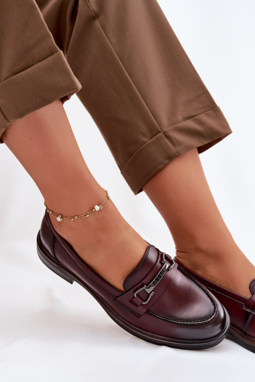 Pelle mocassini da donna Vinceza 39983 Borgogna