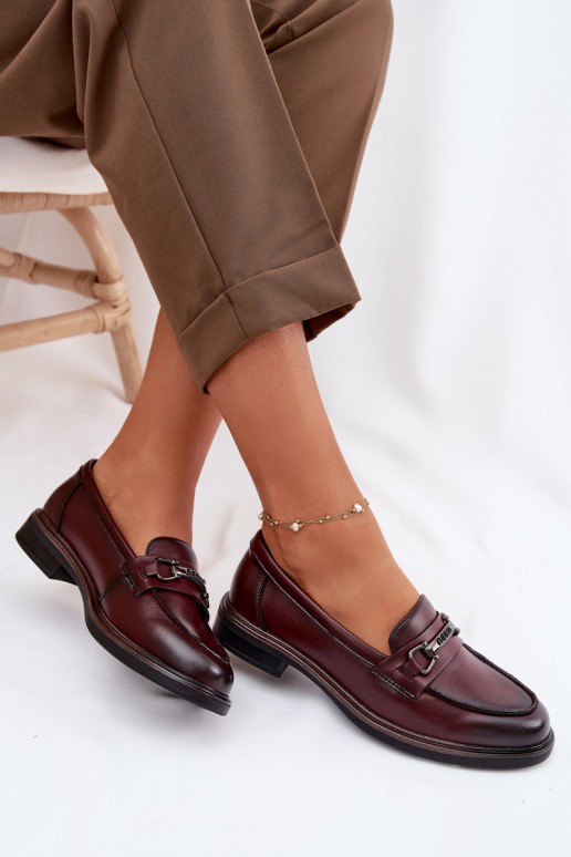 Pelle mocassini da donna Vinceza 39983 Borgogna