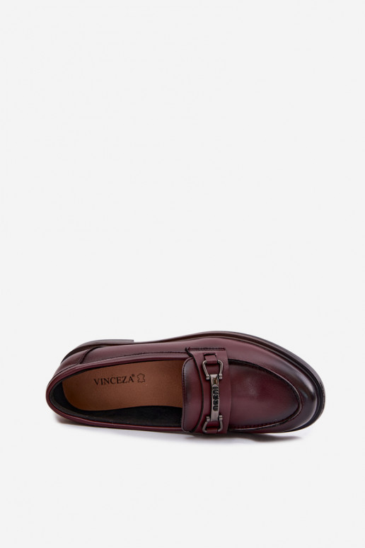 Pelle mocassini da donna Vinceza 39983 Borgogna