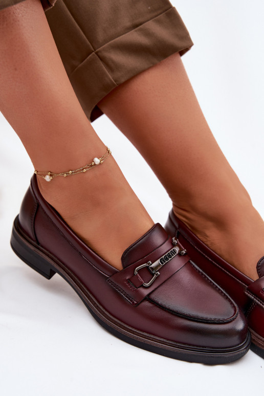 Pelle mocassini da donna Vinceza 39983 Borgogna