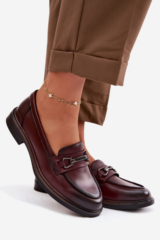 Pelle mocassini da donna Vinceza 39983 Borgogna