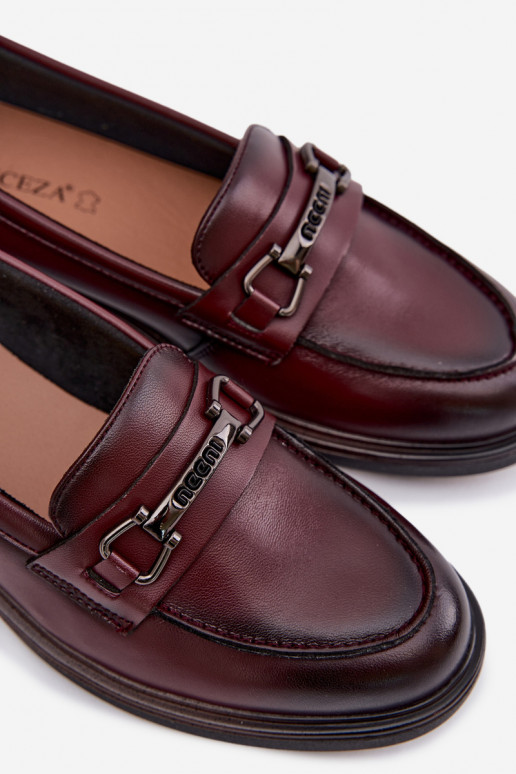 Pelle mocassini da donna Vinceza 39983 Borgogna