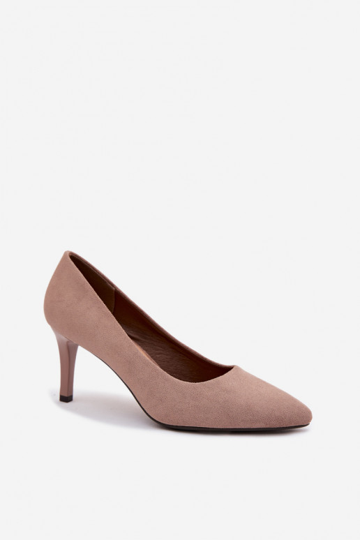 scarpe col tacco alto in ecopelle scamosciataoAe Sergio Leone 1336 colore marrone