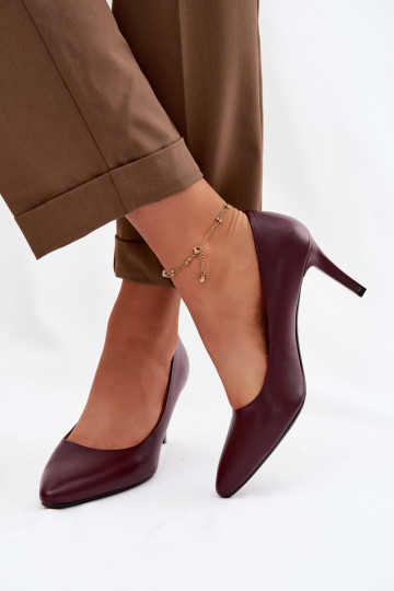 Décolleté in ecopelle Sergio Leone 1336 color bordeaux