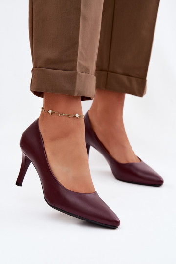 Décolleté in ecopelle Sergio Leone 1336 color bordeaux 2