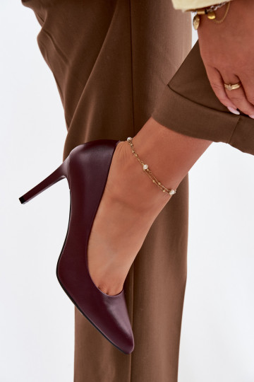 Eko Pelle scarpe col tacco alto Sergio Leone 1339 Borgogna