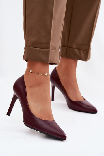 Décolleté in ecopelle Sergio Leone 1339 color bordeaux 2