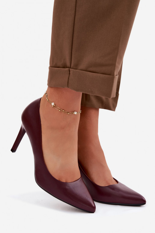 Eko Pelle scarpe col tacco alto Sergio Leone 1339 Borgogna