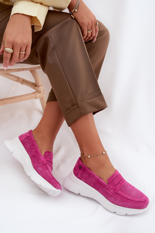 mocassini da donnaAbilitatoturalnego dalla pelle scamosciatau con una piattaforma Vinceza 79626 colore rosa