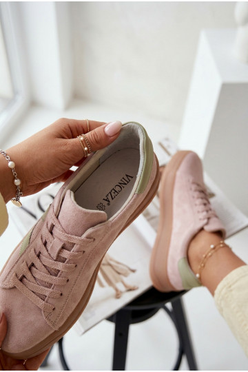 Scarpe modello sneakers FemminileAbilitatoturalnego dalla pelle scamosciatau con una piattaforma Vinceza 79597 colore rosa 2