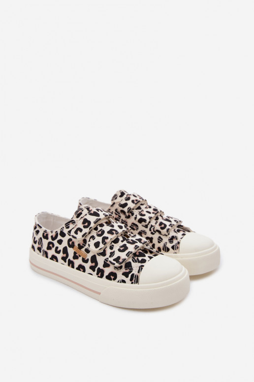 scarpe casual Infantile con chiusure adesive Big Star TT374171 con motivi di pelliccia di leopardo