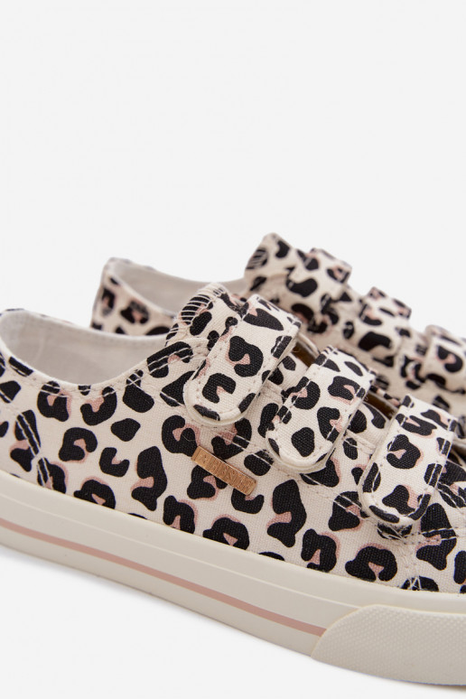 scarpe casual Infantile con chiusure adesive Big Star TT374171 con motivi di pelliccia di leopardo