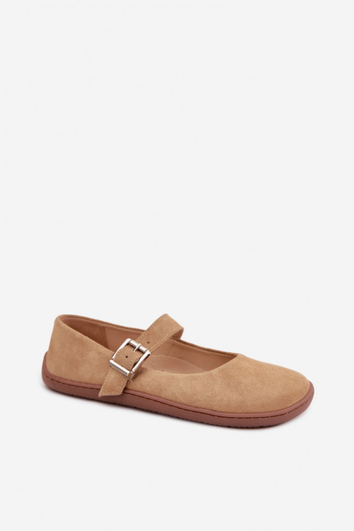 Ballerine BarefootAbilitatoturalnego dalla pelle scamosciatau Zazoo 316 beige