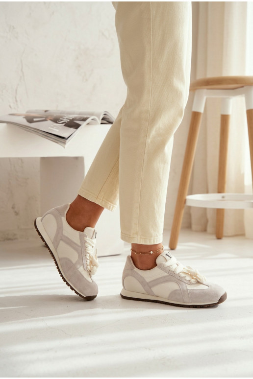 dalla pelle scamosciata Scarpe modello sneakers Femminile Vinceza 86427 colore grigio