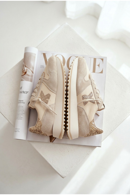 Pelle dalla pelle scamosciata Scarpe modello sneakers Femminile con una piattaforma Kobbo 100103 beige