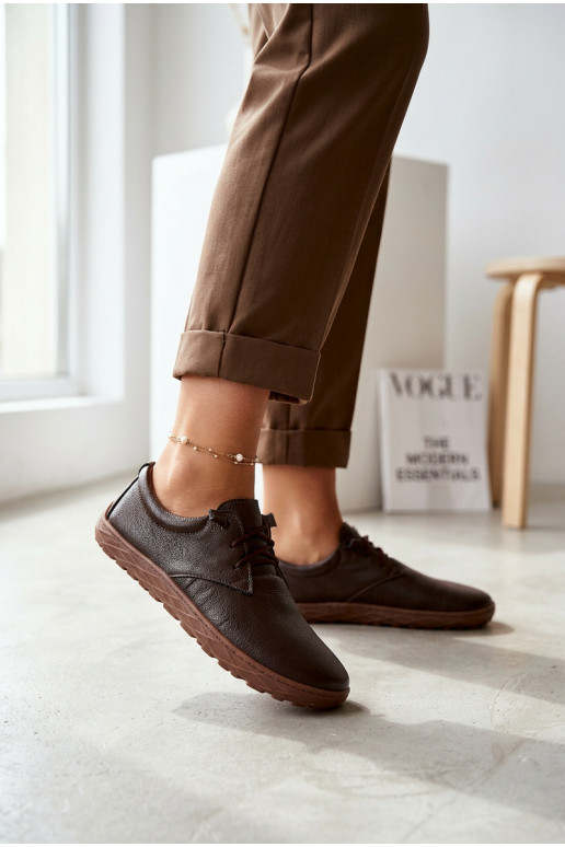 Pelle scarpe Barefoot Femminile Zazoo 10189 CzekoladoAe