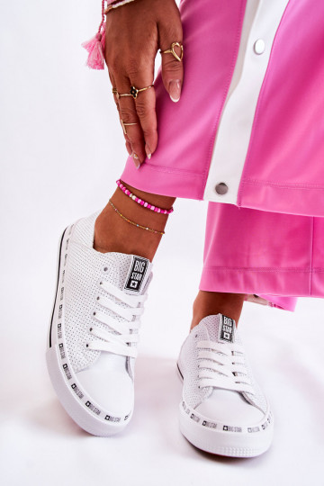 Scarpe casual traforate da donna Big Star FF274024 color bianco