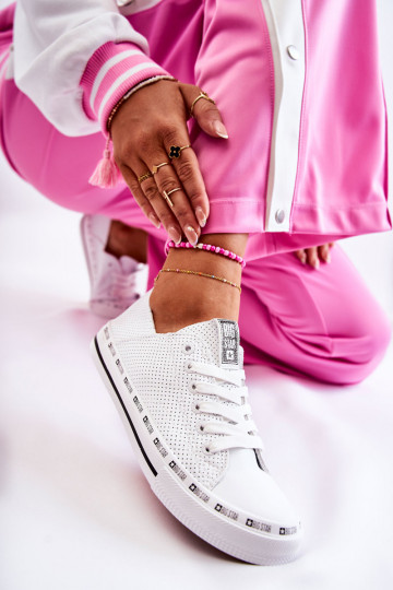 Femminile con elementi traforati scarpe casual Big Star Colore bianco FF274024 2