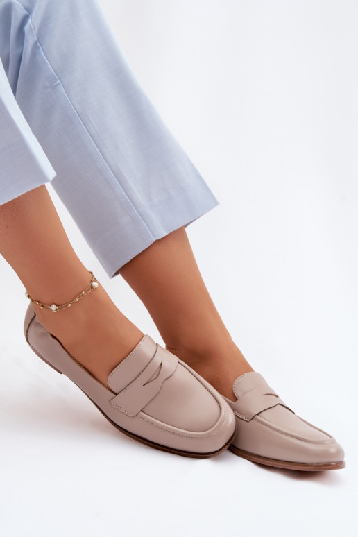 MocassiniAbilitatoturalnej Skóry Vinceza 18121 beige