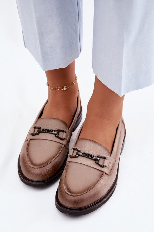 Pelle mocassini da donna Vinceza 39983 beige