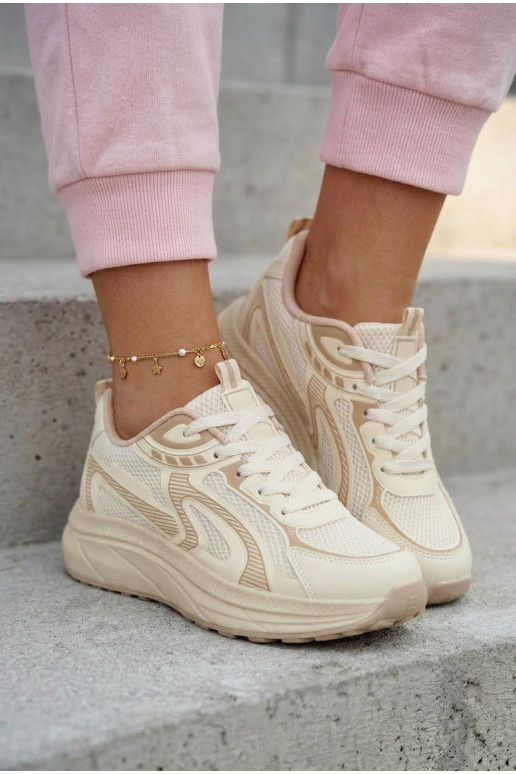 scarpe da ginnastica Scarpe modello sneakers Femminile Big Star TT274326 HI-POLY SYSTEM beige