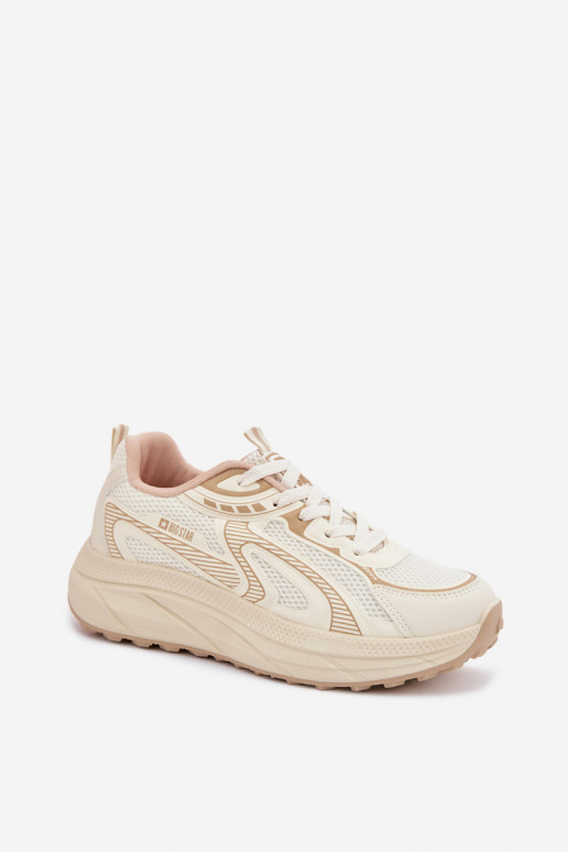scarpe da ginnastica Scarpe modello sneakers Femminile Big Star TT274326 HI-POLY SYSTEM beige