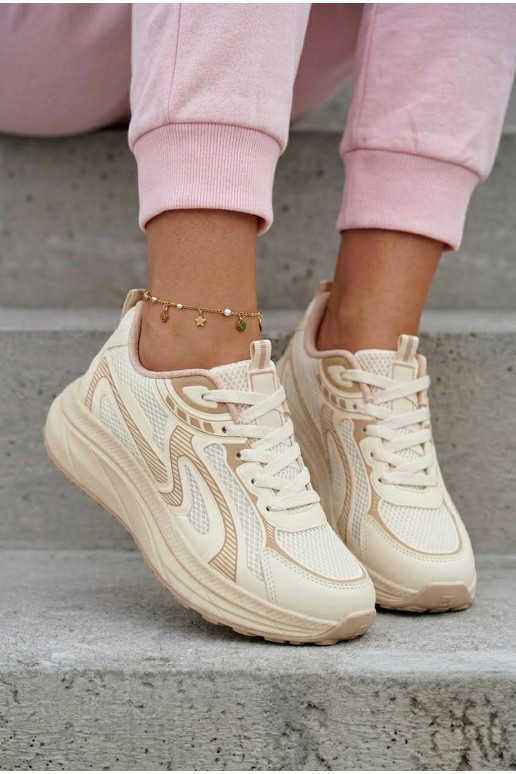 scarpe da ginnastica Scarpe modello sneakers Femminile Big Star TT274326 HI-POLY SYSTEM beige