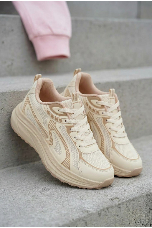 scarpe da ginnastica Scarpe modello sneakers Femminile Big Star TT274326 HI-POLY SYSTEM beige