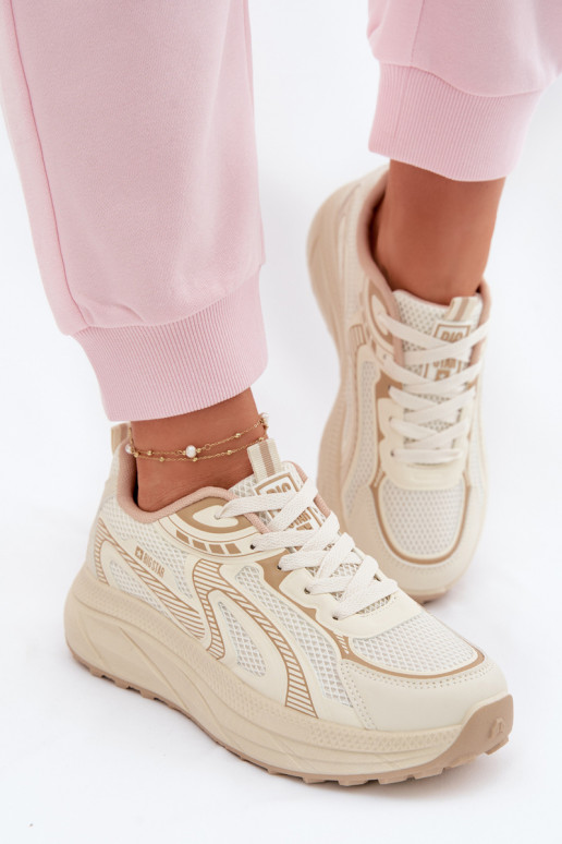 scarpe da ginnastica Scarpe modello sneakers Femminile Big Star TT274326 HI-POLY SYSTEM beige