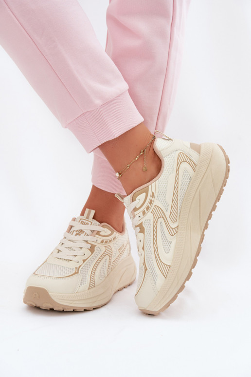 scarpe da ginnastica Scarpe modello sneakers Femminile Big Star TT274326 HI-POLY SYSTEM beige