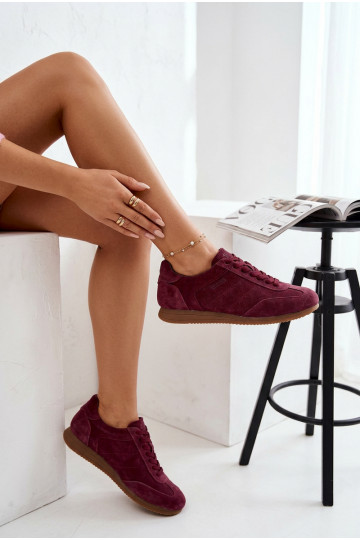 Scarpe modello sneakersAbilitatoturalnego dalla pelle scamosciatau Big Star TT274227 Borgogna 2