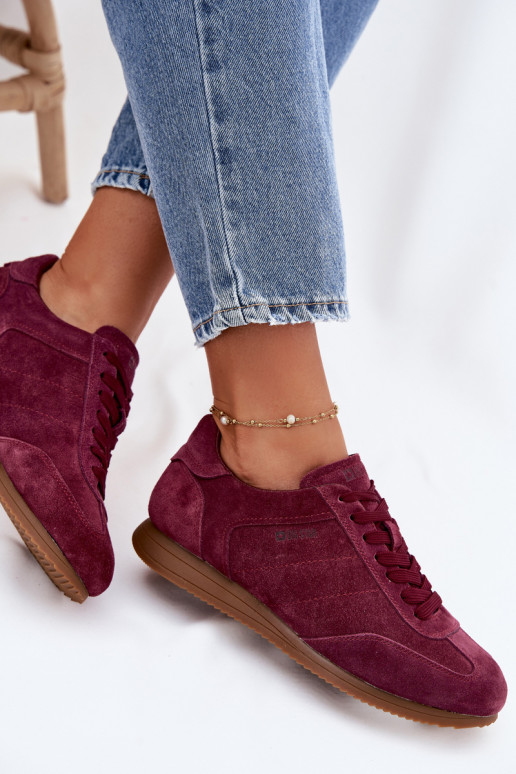 Scarpe modello sneakersAbilitatoturalnego dalla pelle scamosciatau Big Star TT274227 Borgogna