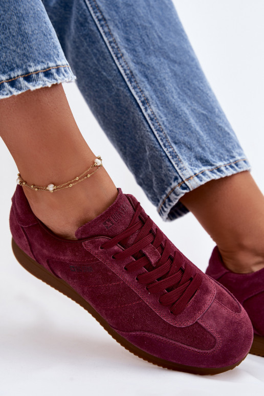 Scarpe modello sneakersAbilitatoturalnego dalla pelle scamosciatau Big Star TT274227 Borgogna