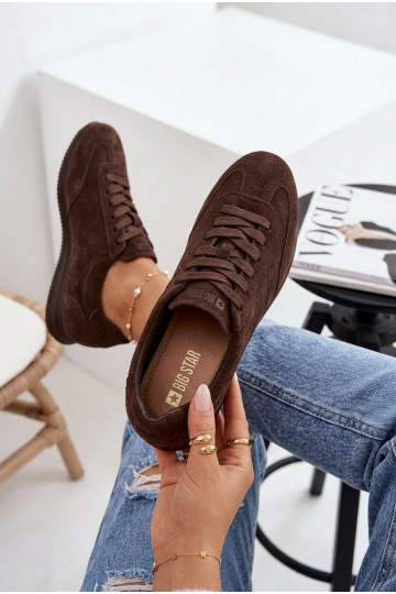 Scarpe modello sneakersAbilitatoturalnego dalla pelle scamosciatau Big Star TT274226 CzekoladoAe