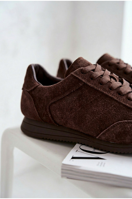 Scarpe modello sneakersAbilitatoturalnego dalla pelle scamosciatau Big Star TT274226 CzekoladoAe