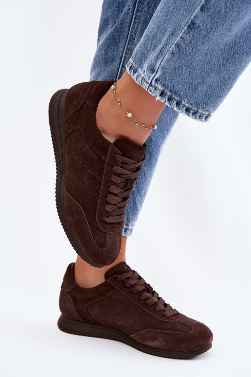 Scarpe modello sneakersAbilitatoturalnego dalla pelle scamosciatau Big Star TT274226 CzekoladoAe