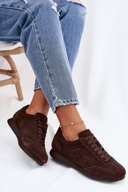 Scarpe modello sneakersAbilitatoturalnego dalla pelle scamosciatau Big Star TT274226 CzekoladoAe