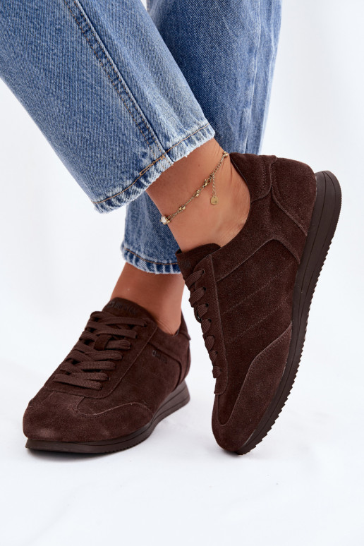 Scarpe modello sneakersAbilitatoturalnego dalla pelle scamosciatau Big Star TT274226 CzekoladoAe