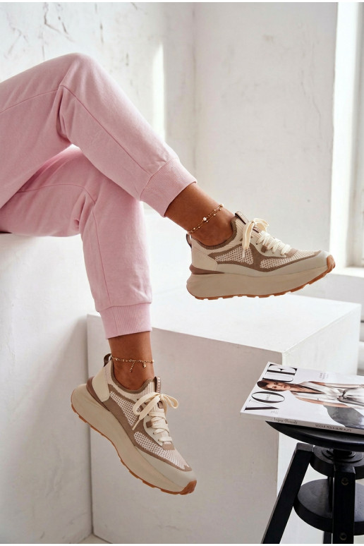 scarpe da ginnastica Femminile Big Star TT274571 HI-POLY SYSTEM beige