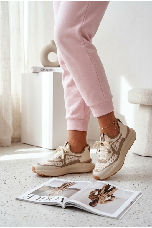 scarpe da ginnastica Femminile Big Star TT274571 HI-POLY SYSTEM beige