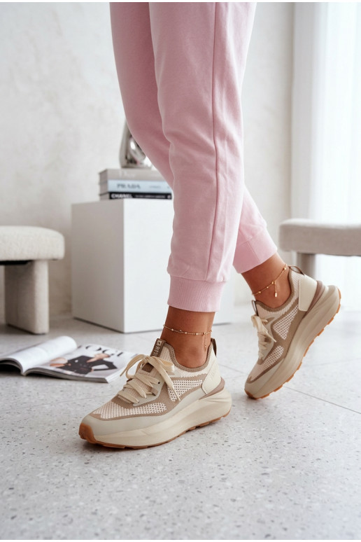 scarpe da ginnastica Femminile Big Star TT274571 HI-POLY SYSTEM beige