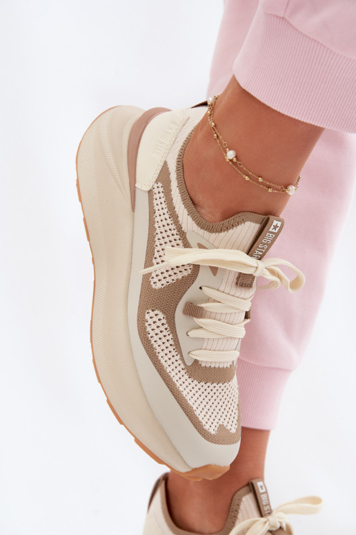 scarpe da ginnastica Femminile Big Star TT274571 HI-POLY SYSTEM beige