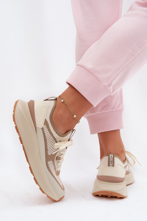 scarpe da ginnastica Femminile Big Star TT274571 HI-POLY SYSTEM beige