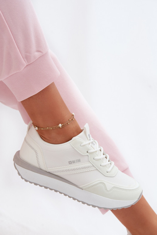 Scarpe modello sneakers Femminile con una piattaforma Big Star TT274279 Colore bianco