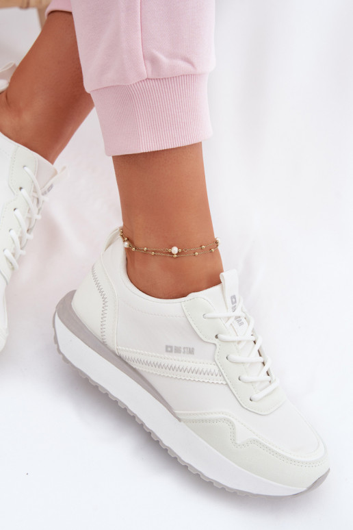 Scarpe modello sneakers Femminile con una piattaforma Big Star TT274279 Colore bianco