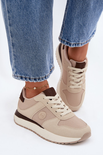 Scarpe sportive da donna con plateau Big Star TT274275 color sabbia