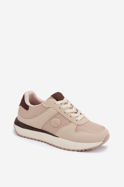 Scarpe modello sneakers Femminile con una piattaforma Big Star TT274275 beige