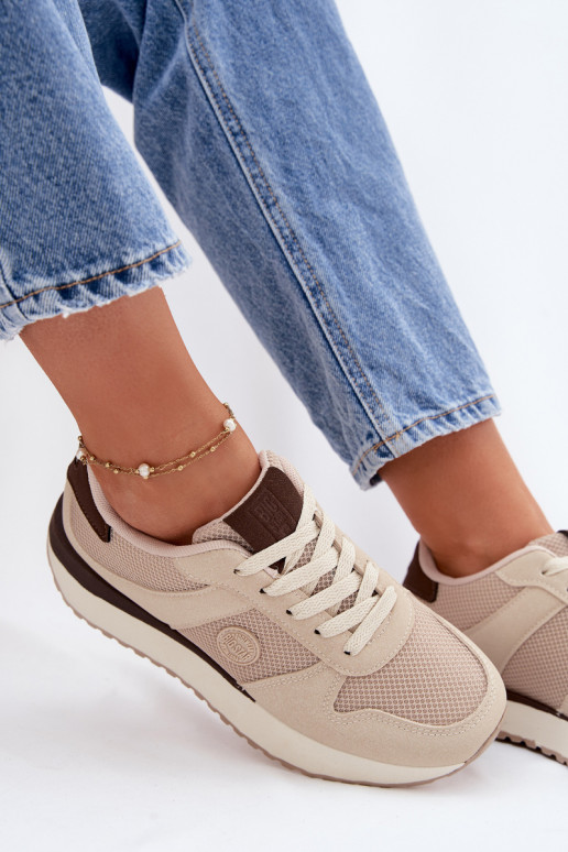 Scarpe modello sneakers Femminile con una piattaforma Big Star TT274275 beige