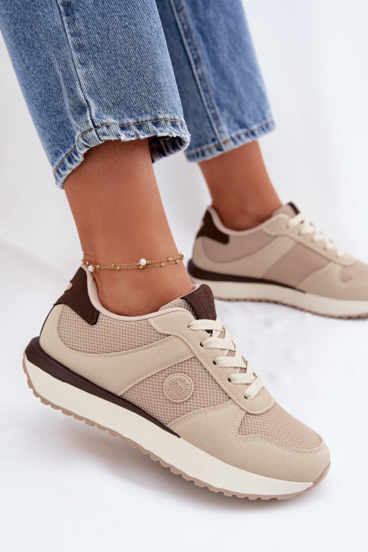 Scarpe modello sneakers Femminile con una piattaforma Big Star TT274275 beige